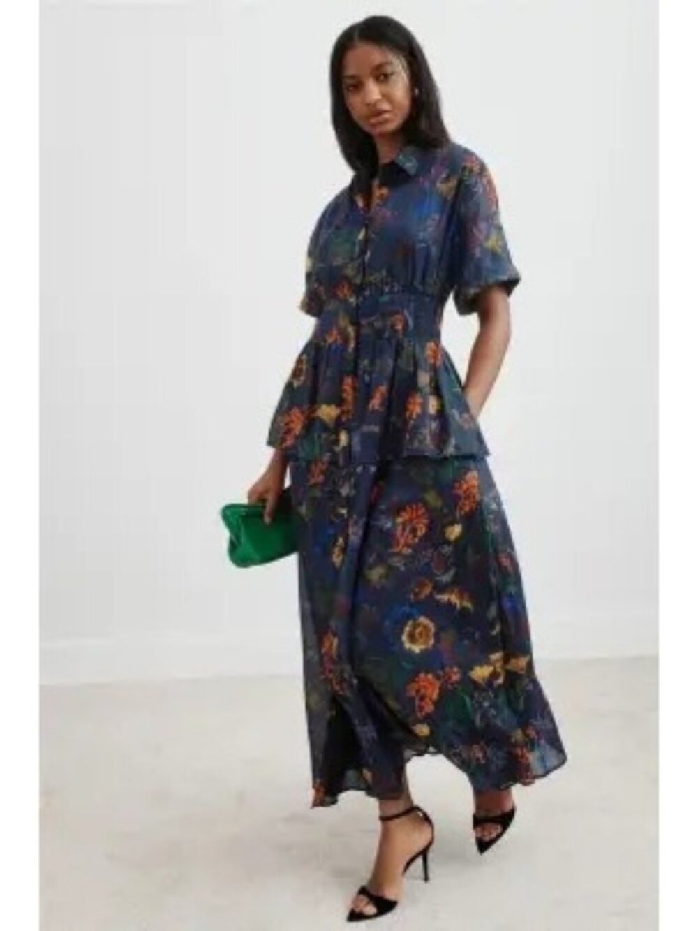 R-67.  Rosie Assoulin Blue Boogie Woogie Bugle Boy Dress